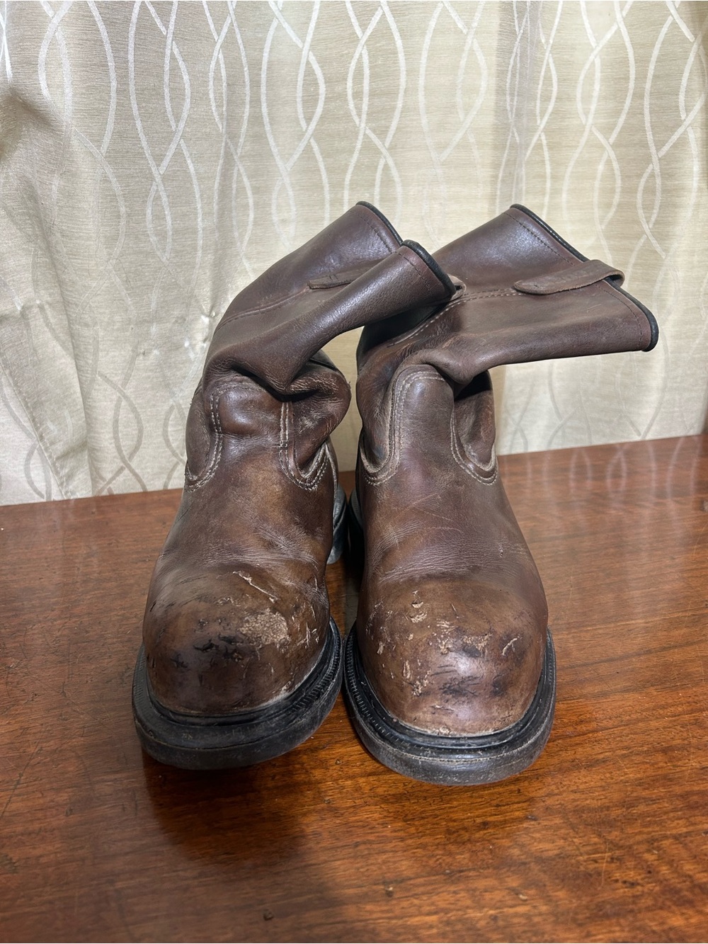 Red Wing Shoes PECOS Brown Leather Pull-On Steel Toe Boots